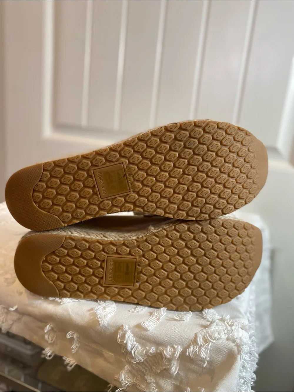 Dolce Vita Beige Suede Platform Loafers